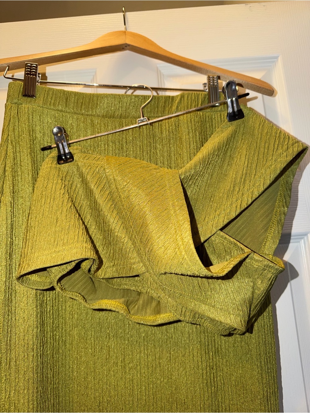 Olive Green Midi Skirt two piece set- Women